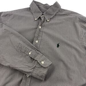 Ralph Lauren green gingham plaid size XL button up/down long sleeve shirt